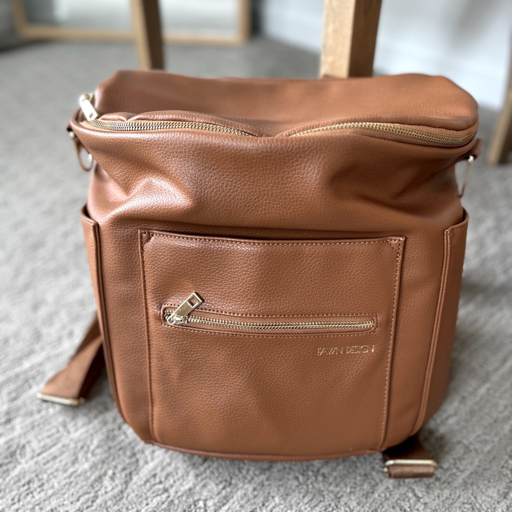 Fawn Design Original Diaper Bag backpack, brown